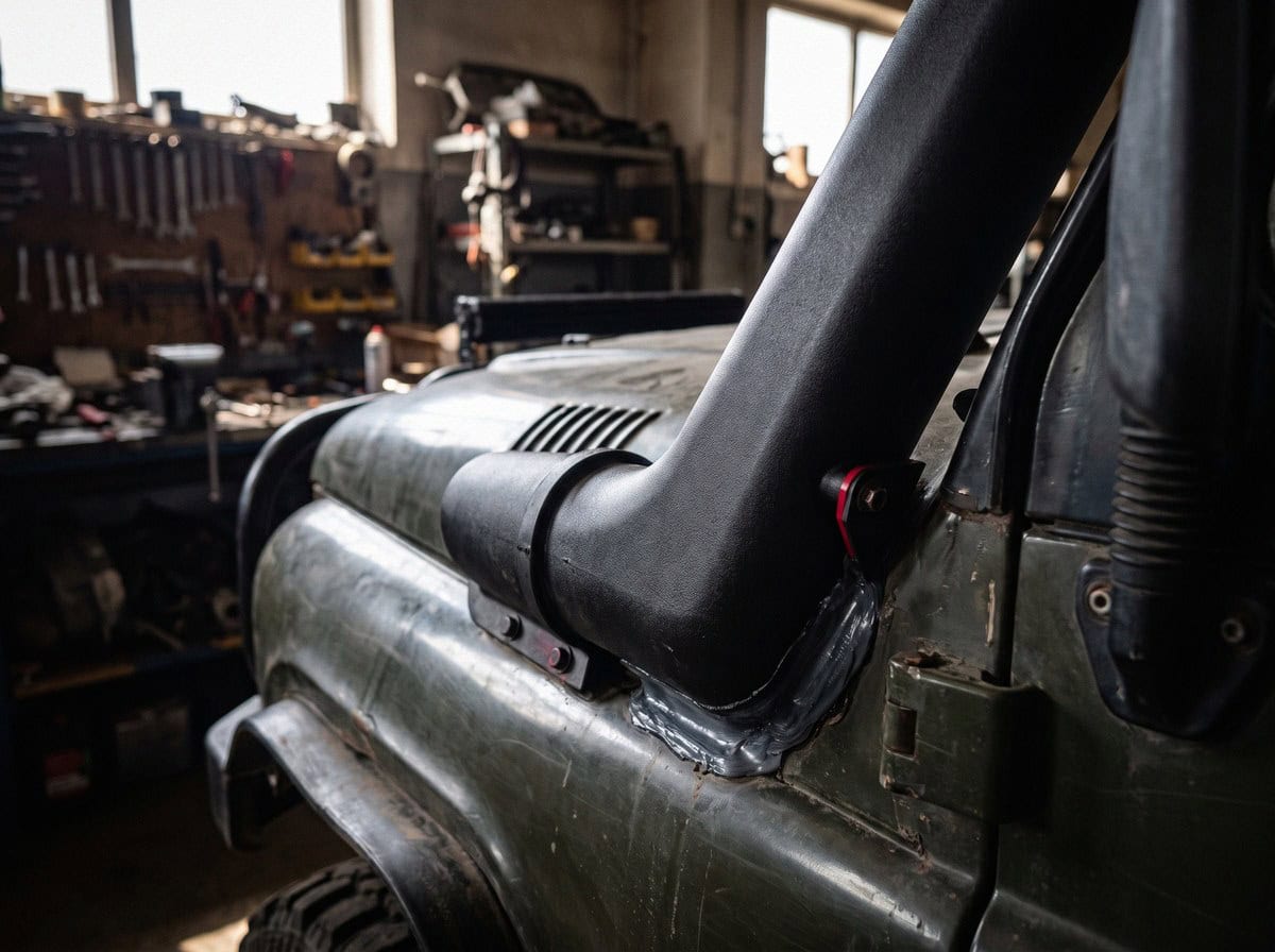 Воздухозаборник шноркеля с кронштейном на переднем правом крыле УАЗ Hunter — Custom's Tuning, Тюмень