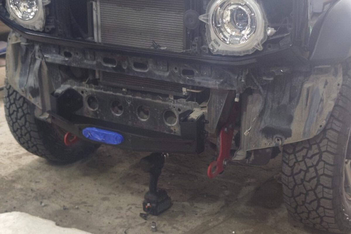 Площадка РИФ под лебёдку на раме Suzuki Jimny без бампера — Custom's Tuning, Тюмень