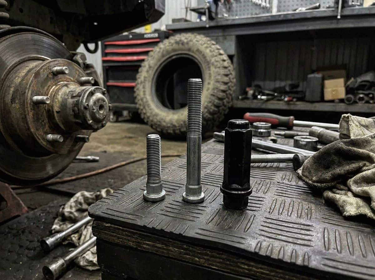Сравнение штатной и удлинённой колесной шпильки с гайкой — Custom's Tuning, Тюмень