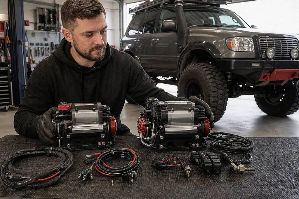 Бортовые компрессоры ARB CKMA12 и CKMTA12 у внедорожника — Custom's Tuning, Тюмень