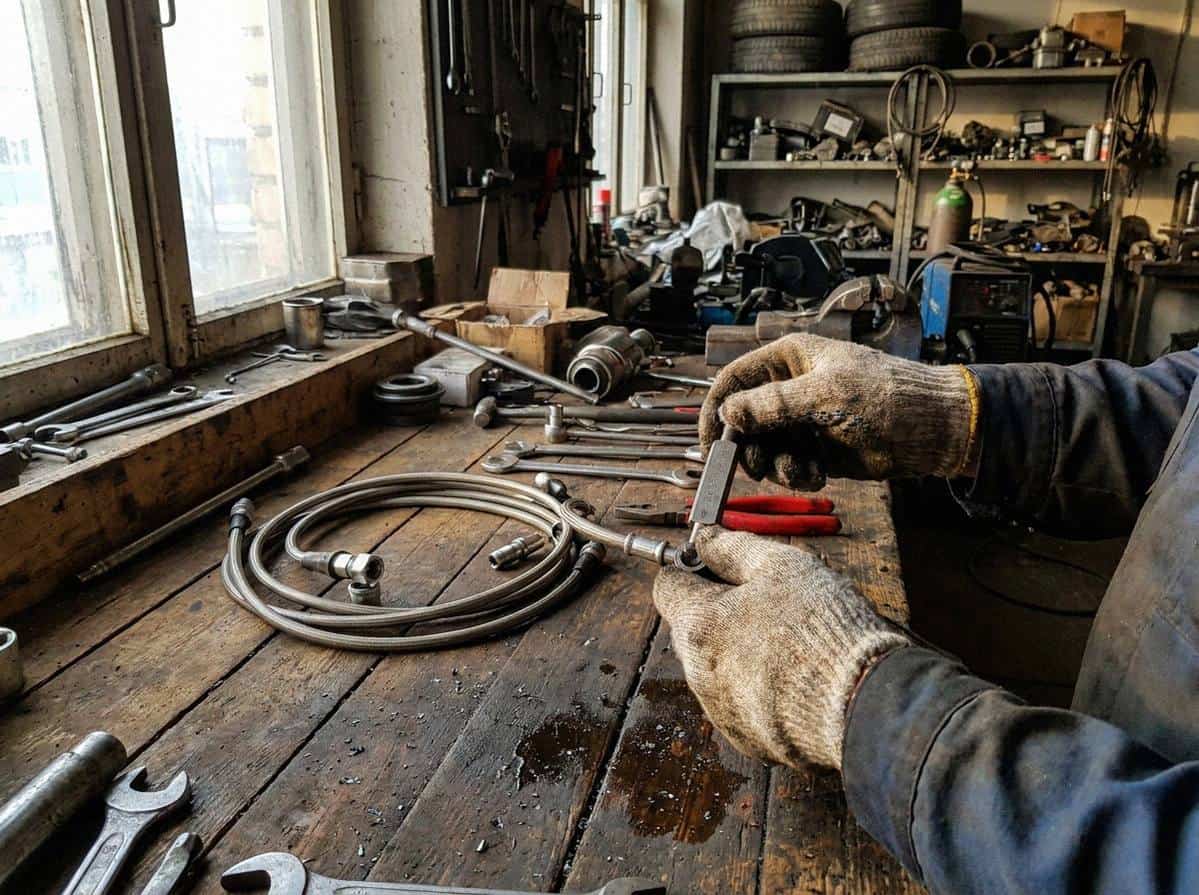 Проверка резьбы и угла фитингов армированного шланга на верстаке — Custom's Tuning, Тюмень