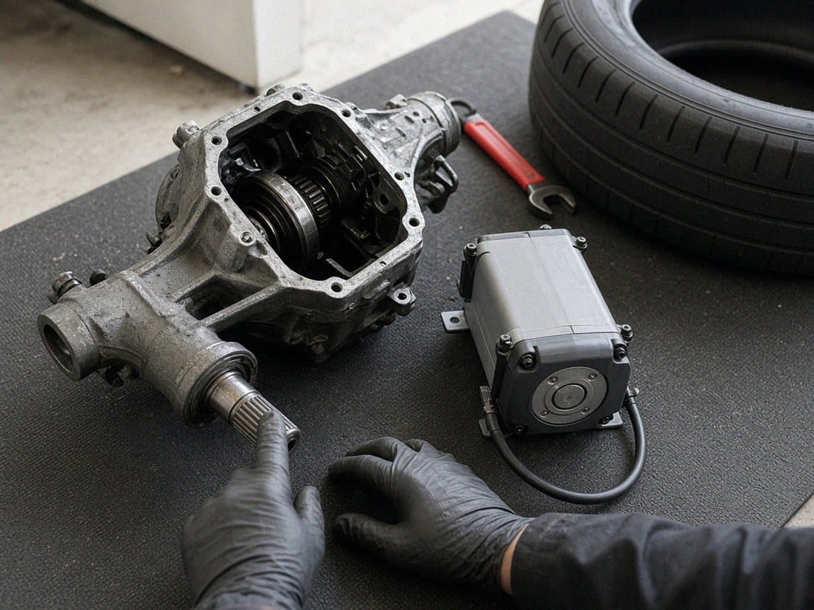Открытый мост УАЗ Спайсер и электроблокировка HF на столе мастерской — Custom's Tuning, Тюмень