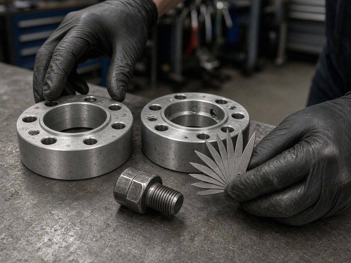 Сравнение резьбы проставок и гайки на ступице УАЗ — Custom's Tuning, Тюмень