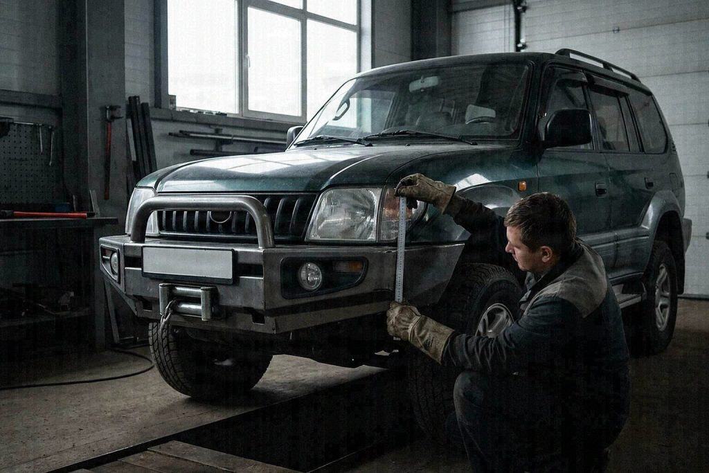 Силовой бампер на Toyota Land Cruiser Prado 95 в мастерской — Custom's Tuning, Тюмень