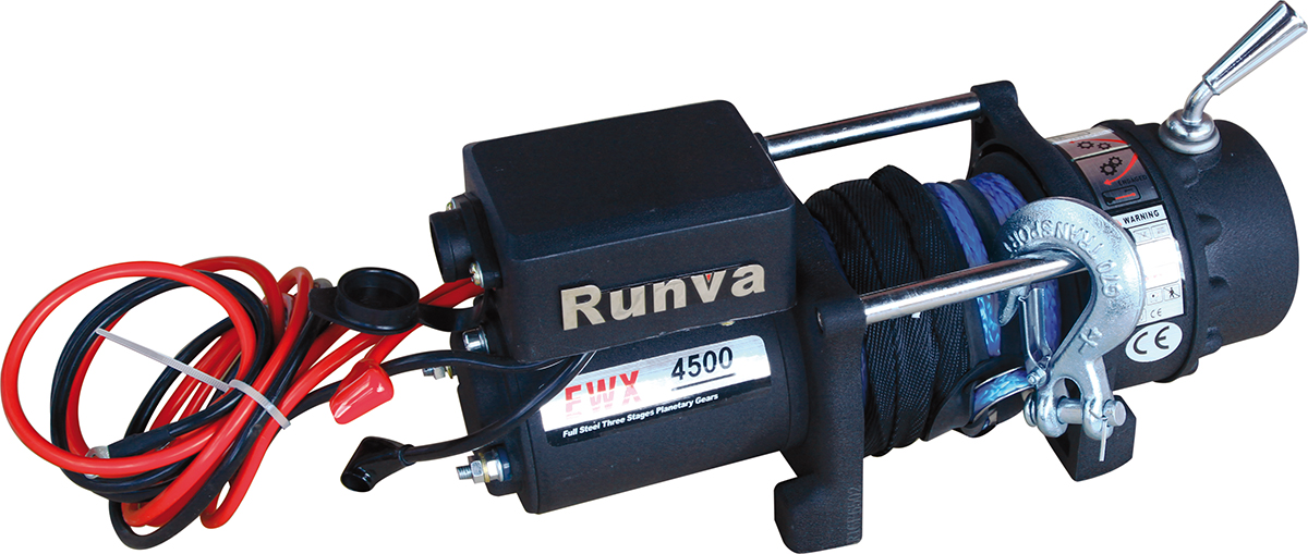 Лебёдка электрическая 12V Runva 9500 lbs 4350 кг короткий барабан
