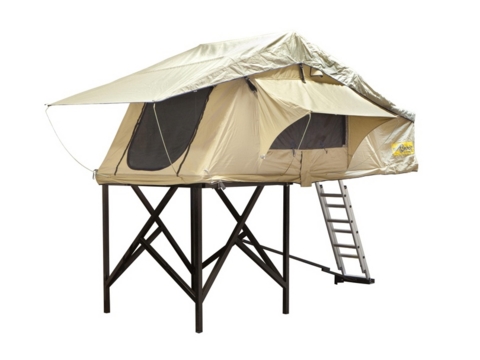 Палатка туристическая быстрораскладывающаяся СТОКРАТ для установки на крышу автомобиля с козырьком н
