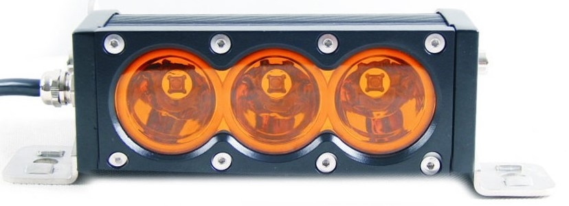 Фара светодиодная 30W, 3 диодов по 10W, янтарный, дальний свет