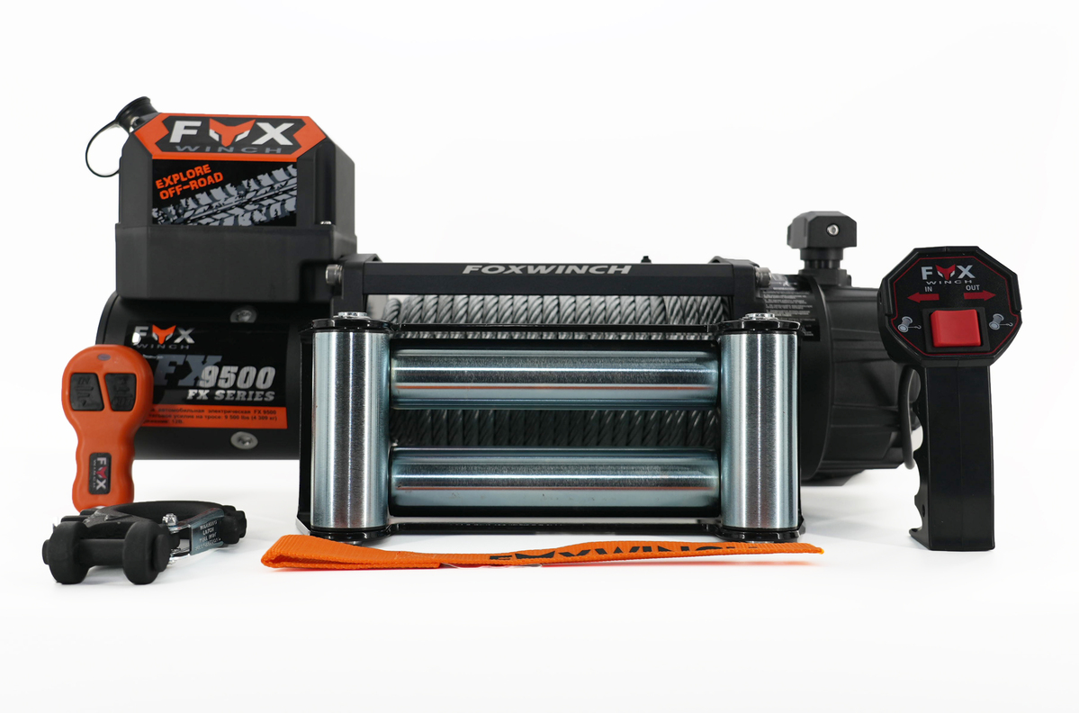 Лебедка автомобильная FOX WINCH 9500 12V (стальной трос) | Custom's Tuning