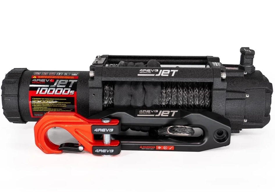 Лебедка автомобильная 4REVO JET 10000s 12В (Синтетический трос)