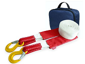 Ремень буксировочный эластичный Tplus 10 т 5 м серия "Туризм" Крюк/Крюк + сумка (синий)