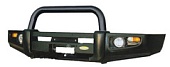 Передний силовой бампер с центральной черной дугой для Nissan Patrol Y60 92-97 PowerFul